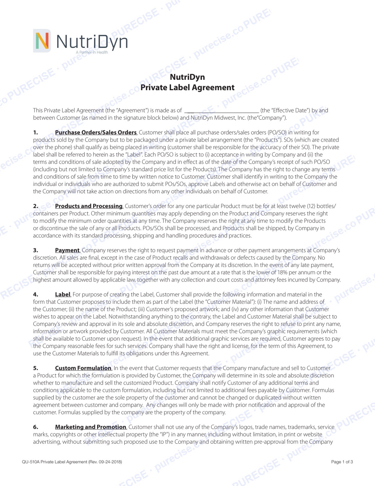 Private-Label Agreement